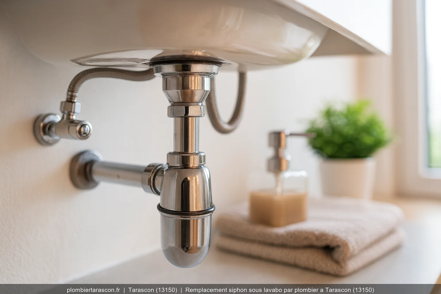 Remplacement siphon sous lavabo par plombier a Tarascon (13150)